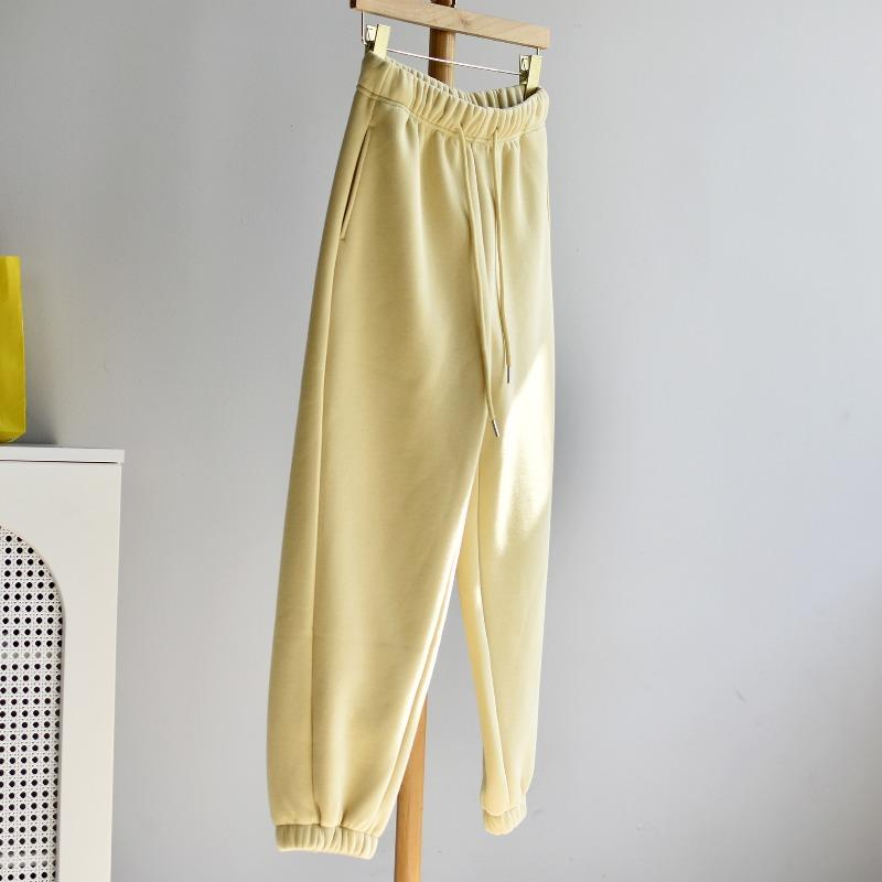 

[Men s and women s master pants] Winter men s and women s clothing extra thick air velvet casual bundle loose sports sweatpants casual pants XL（145-165） лимонно-жовтий колір