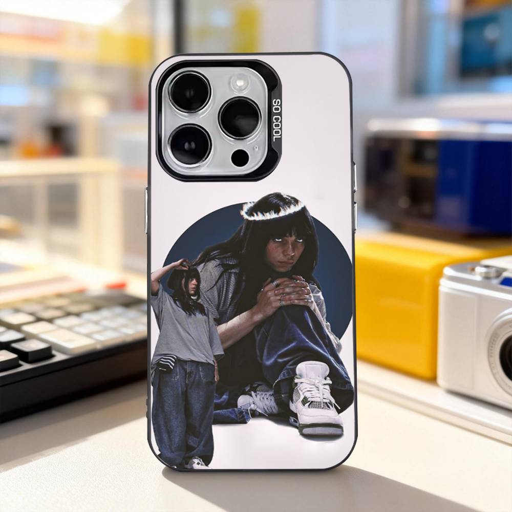 

B-Billie-lovely E-Eilish For iPhone 17,16,15,14,13,12,11,Pro,Max,Plus,E,Air,Mini Anti Fall Black Matte Hard Bumper Phone Case iPhone13mini