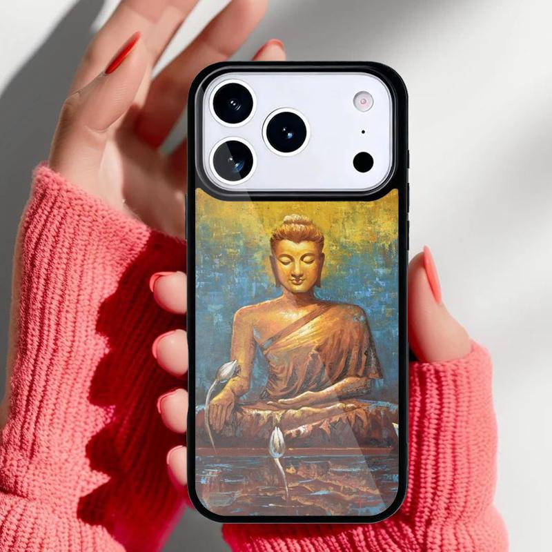 Buddha Statue Phone Case for iPhone 17 16 15 14 13 Pro Max Back Cover for 12 11 Pro Coque