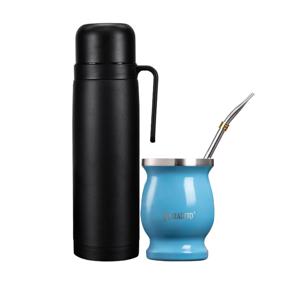 

Набір чашок Yerba Mate, Гарбуз Mate з нержавіючої сталі з пляшкою з вакуумною ізоляцією, Bombilla (Соломка) 1000ML