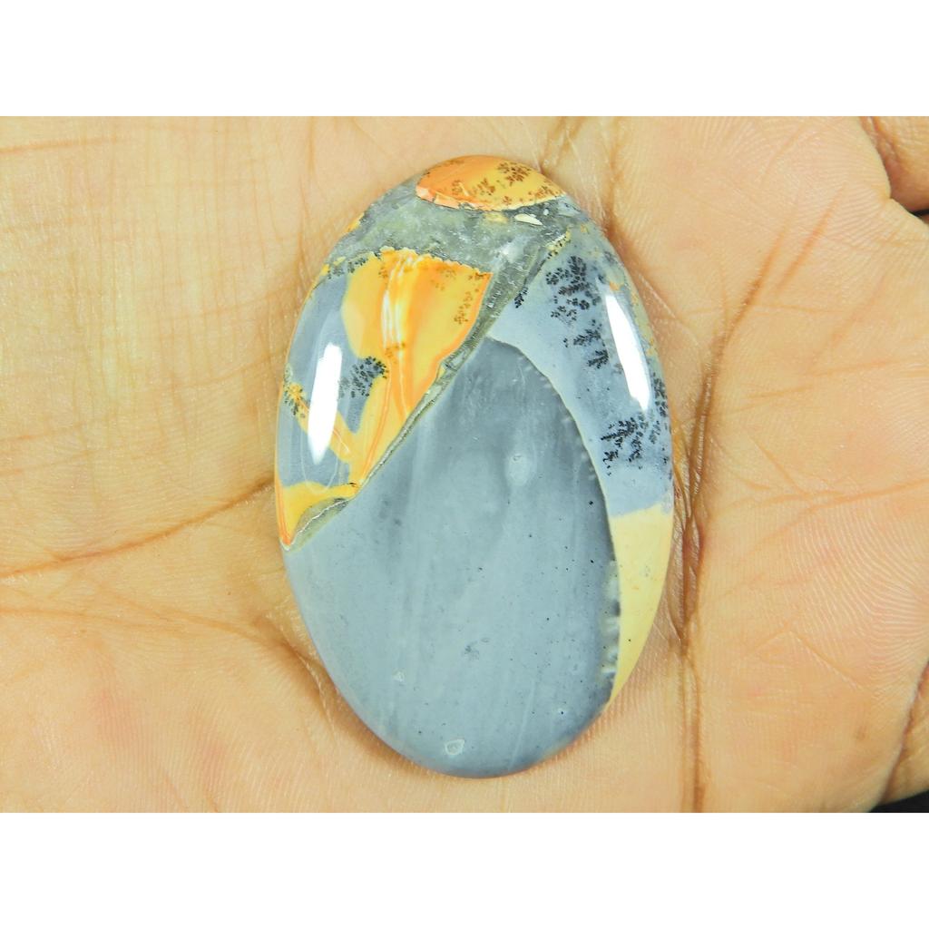 31X48X05MM Natural Malingano Jasper Oval Cabochon Loose Gemstone 82Cts. SK-4702