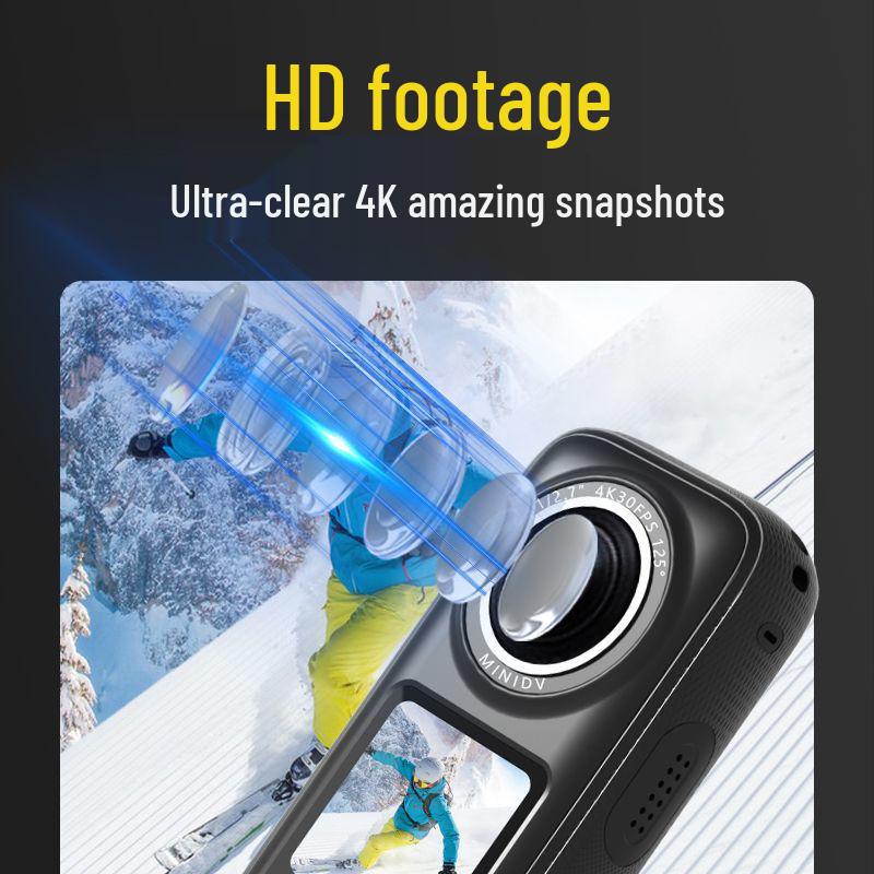 360° Waterproof Motorcycle HD Sports Thumb Camera with Anti-Shake and Panoramic Recording
