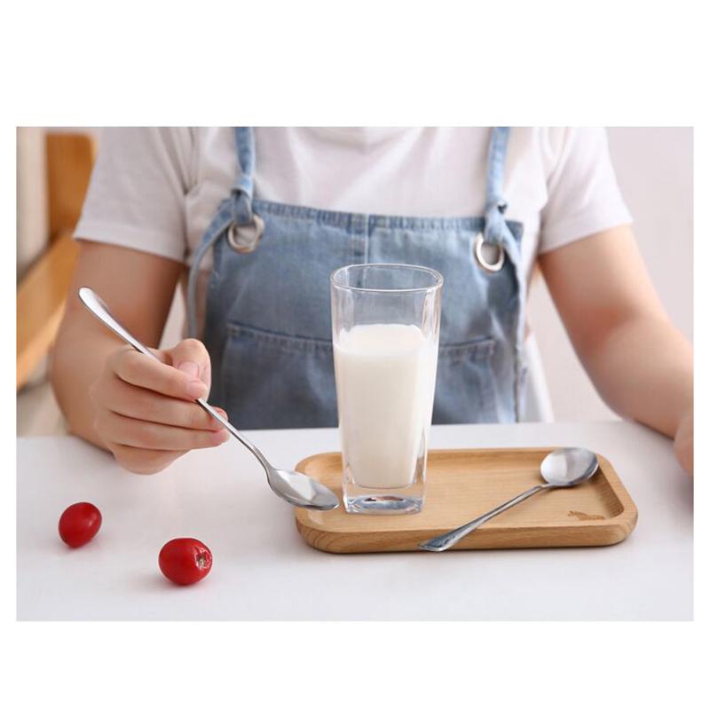 Stainless Steel Spoon Long Handle Coffee Spoon Ice Cream Stirring Spoon Meal Tableware Spoon Household Dinner Spoon Fruit Fork