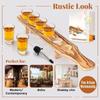 6 Holes Wooden Stand for Tequila Shot Glasses Presentation Tray Large Capacity Display Storage Solution