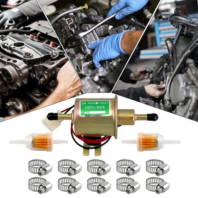 Universal Car External Electronic Fuel Pump 12V Low Pressure Diesel Petrol Gasoline  Low Pressure Carburetor Engine Pump