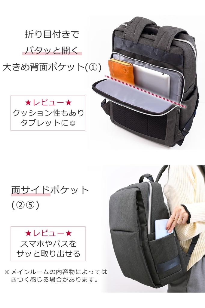 Business Small Pack Bottom Navy Heather [Mezawa Bag] Rucksack, Damenrucksack, Pendeln, Stylisch, Erwachsene, Beliebt, Herren, Computer, Leicht, A4,