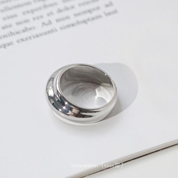 Japan and South Korea Irregular Geometric Exquisite Ring Titanium Steel Electroplating Stacked Wearing High-end Ring