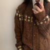 Navava Women Round Neck Long Sleeve Knit Cardigan Nk2775