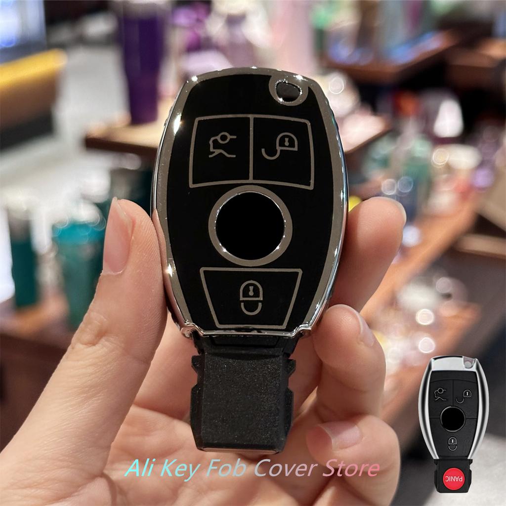 Key Fob Cover Leather Keychain for Mercedes Benz C E M S CLS CLA GLK GLA GLC GLE AMG Class Girly Cute TB7