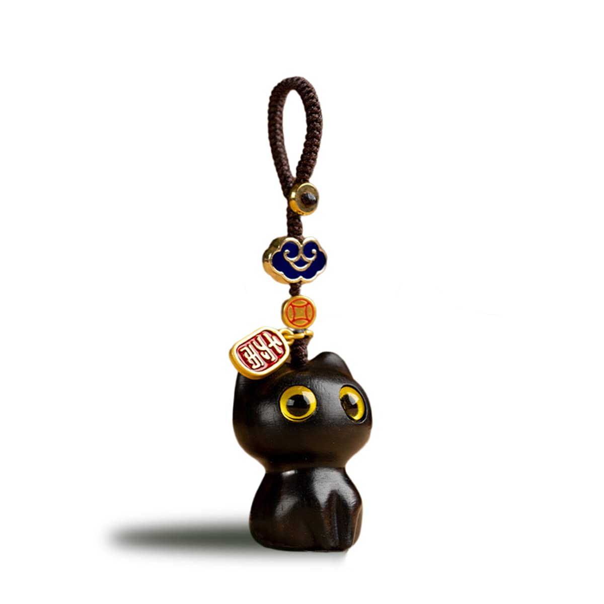 

[WOWTAC] Cute Cartoon Cat Lovers Keychain Pendant Cat Merchandise Keychain (Ebony)