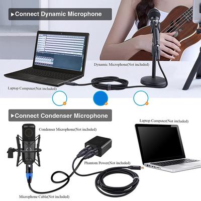 USB auf XLR Buchse Mikrofonkabel für dynamische Kondensatormikrofone und PC-Aufnahme Plug and Play
