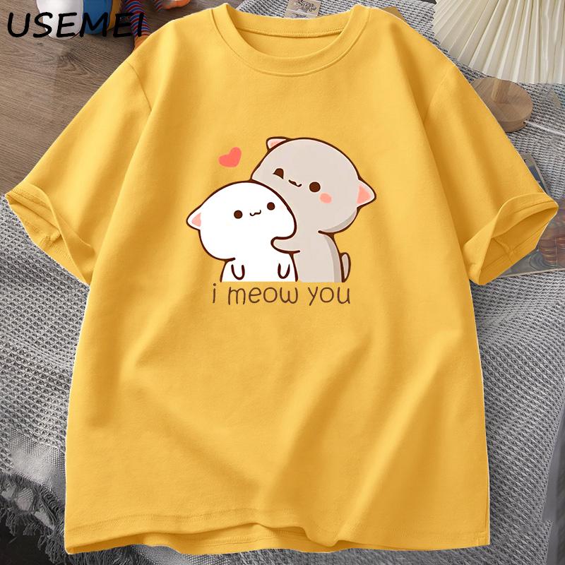 Funny Cat Printed T-shirt Cute Bubu Dudu Tshirt Summer Cotton Short Sleeve Tee Shirt Women Men Print O Neck Aesthetic Clothing