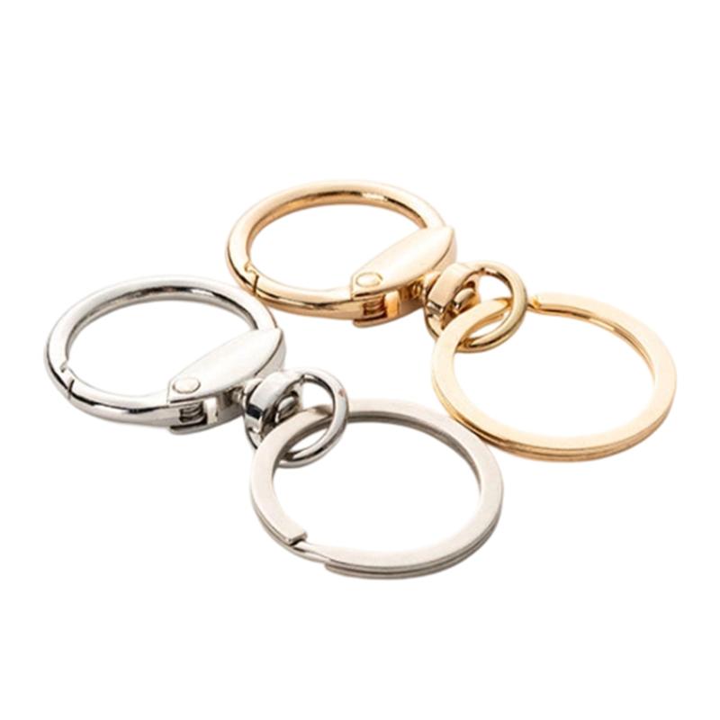1PCS Double O Pening Swivel Keychain Clips Round Spring Clasp Hooks Snap Rings For Lanyards Crafts Camping Hiking Gift