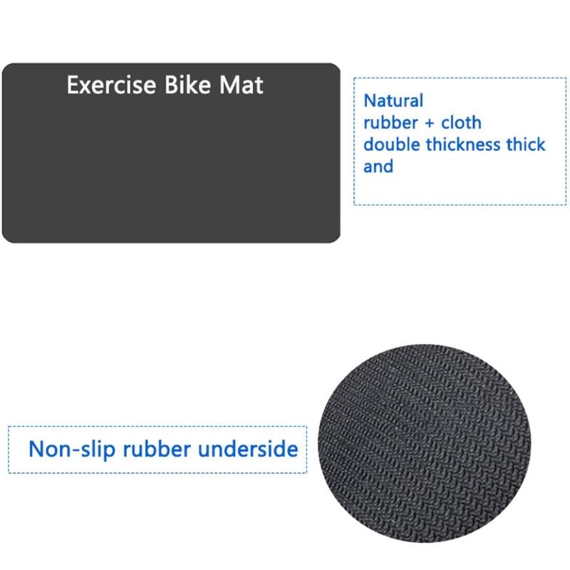 2Pcs Thick Gym Equipment Mat Floor Protector Exercise Bike Trainer Mat Nonslip Elliptically Treadmill Pad Easy to Use