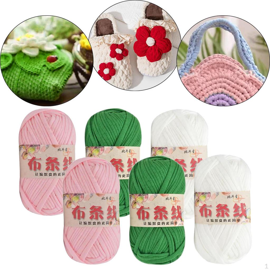 6 Pieces Chunky Yarn Knitting Spaghetti Fabric Cloth for Blanket Pillow