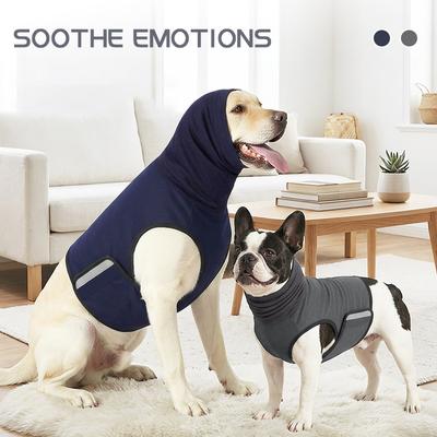 2-in-1 Breathable Dog Calming Shirt with Hood Reflective Soft Skin-friendly Anxiety Wrap Vest for Dogs Homewear Outdoor Travel