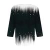 Women's Stand Collar 3/4 Sleeve Printed Top T-shirt