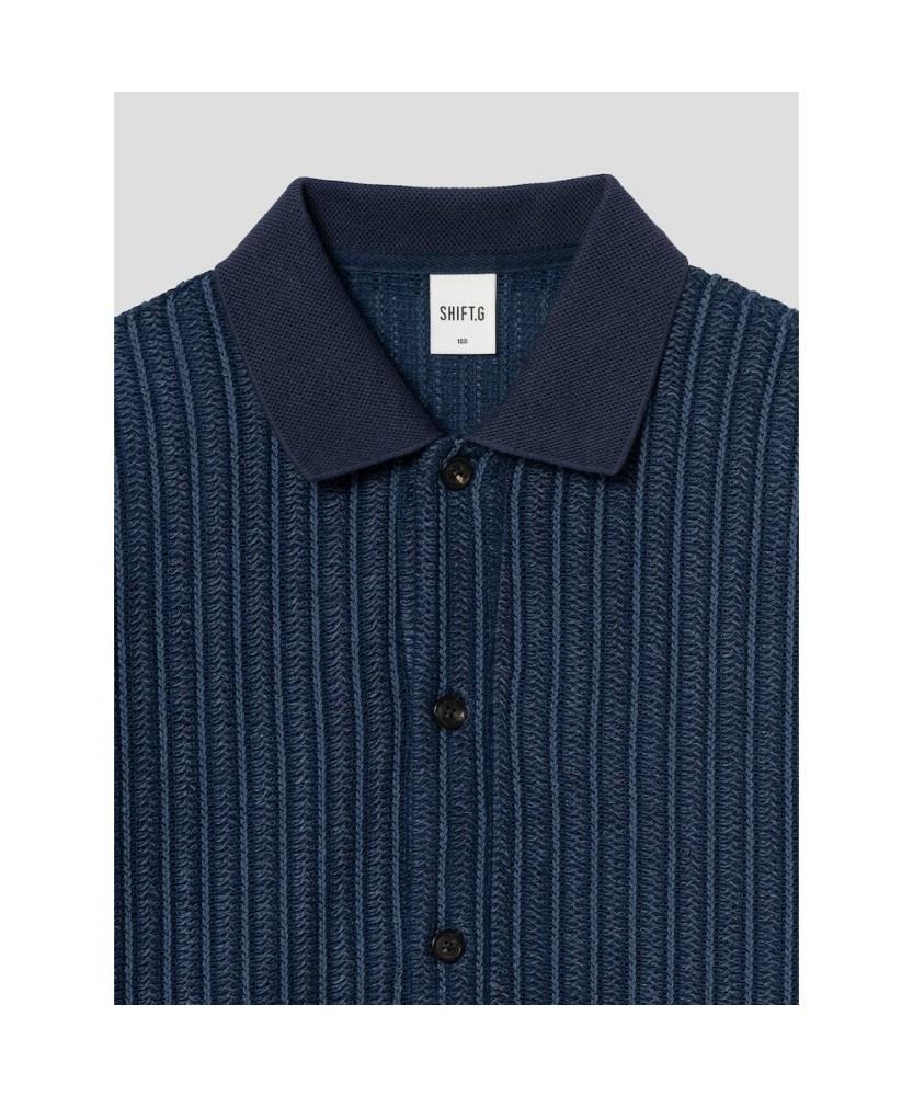 SHIFT.G Cotton Jersey Cardigan Blue