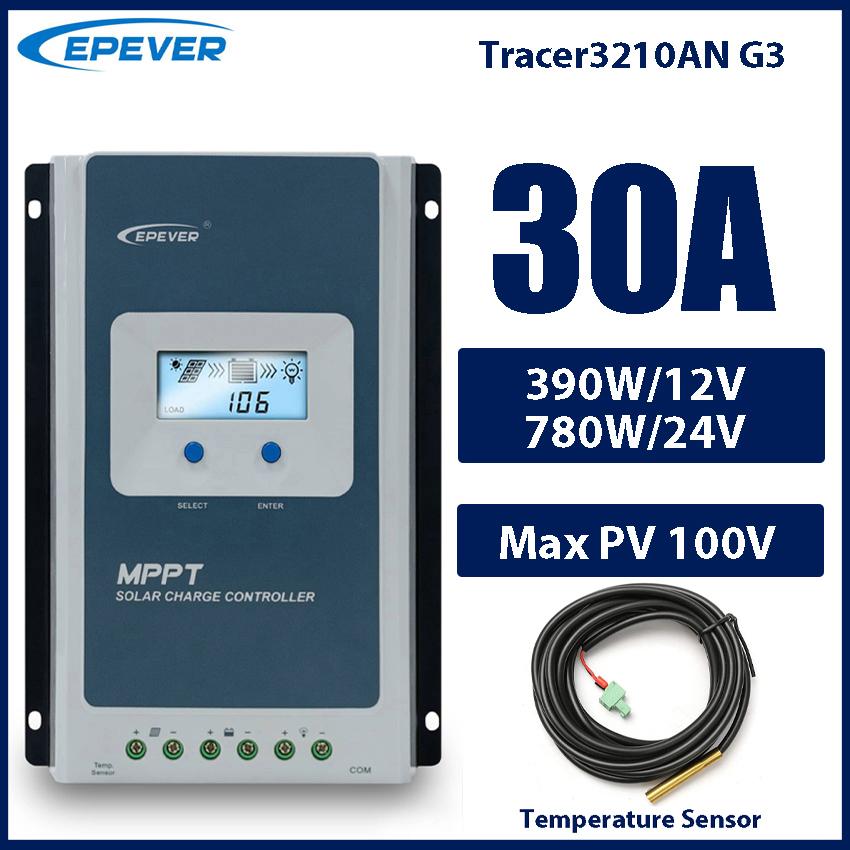

EPEVER MPPT Контролер сонячного заряду Tracer 10A 20A 30A 40A 12V 24V Tracer1206AN Tracer2206AN Tracer3210AN Tracer4210AN Tracer3210ANG3