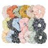5pcs/set Sweet Cute Print Flower Scrunchies For Women Stretch Hair Accessories Elastic Rubber Band Rope Headwear Ditsy Floral