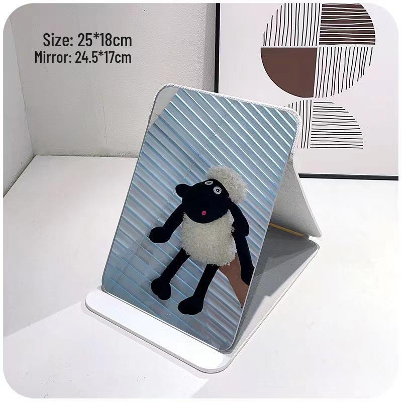 Portable Girly Floral Folding Makeup Mirror for Travel & Dormitory