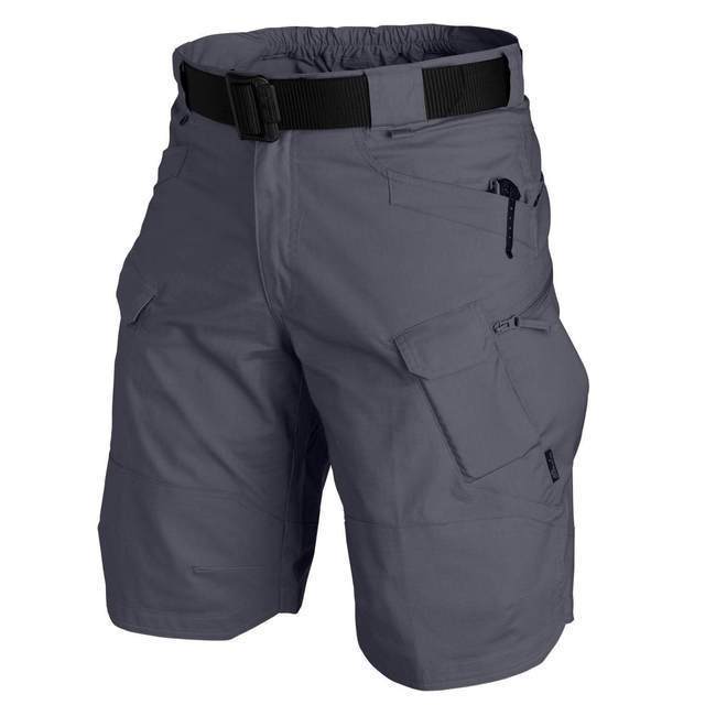 Four Four Heren Stedelijke Militaire Tactische Shorts Outdoor Waterdichte Slijtvaste Cargo Shorts Sneldrogend Multi-pocket Plus Size Wandelbroek S grijs