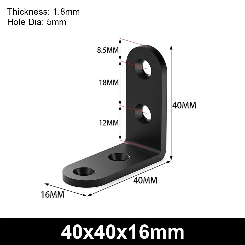 New 1Pcs Durable 90 Degree Angle Bracket Stainless Steel L-shaped Corner Stand Holes Fixed Mending Plate Furniture Hardware