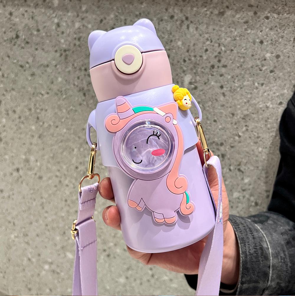 520ML Kids Stainless Steel Thermos Cup Childrens Hot Water Cup Portable Thermos Bottle Cartoon Thermos Bottle Insulation Cup