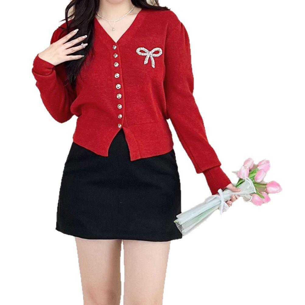 2025 Douyin Influencer Style Round Neck Slimming Knit Sweater Plus Size Women's Fashion Top