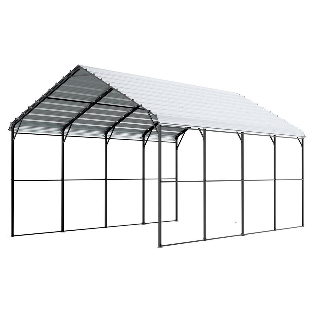 12' x 20' Metal Carport Heavy Duty Outdoor Car Shelter Garage for Boats