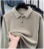 Men's Plus Velvet Thickened Hoodie with Polo Collar - Soft, Warm Autumn/Winter Style