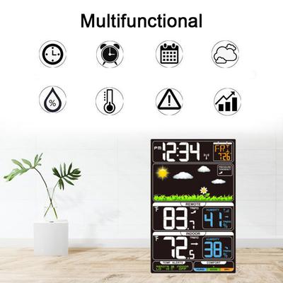 Multifunctional Weather Station IndoorOutdoor Thermometer Temperature and Humidity Monitor 12H24H