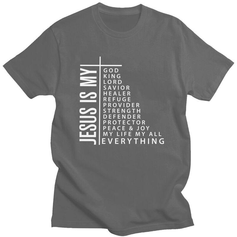 Herren Jesus Ist Mein Gott König Herr Erlöser Heiler Mein Alles T-Shirt Kurzarm 100% Baumwolle T-Shirt Locker Übergröße Kleidung