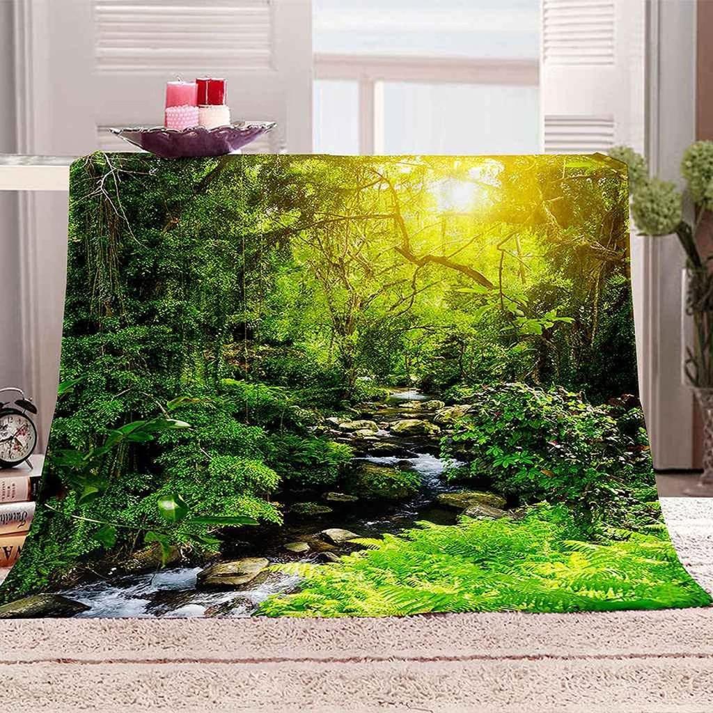 Scenery Flannel Throw Blanket Mountain Cloud Snow Beautiful Landscape Blanket For Boys Girls Gifts King Queen Size Lightweight
