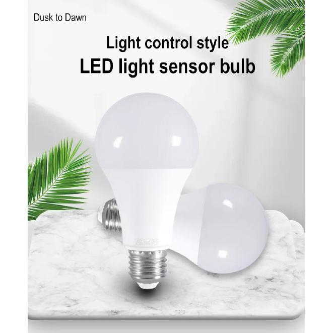 VzzUoo LED E27 Light Control Sensor Light Bulb 12W 9W 7W AC85-265V Day Night Light Auto ON OFF Patio Porch Smart Lamp For Garden