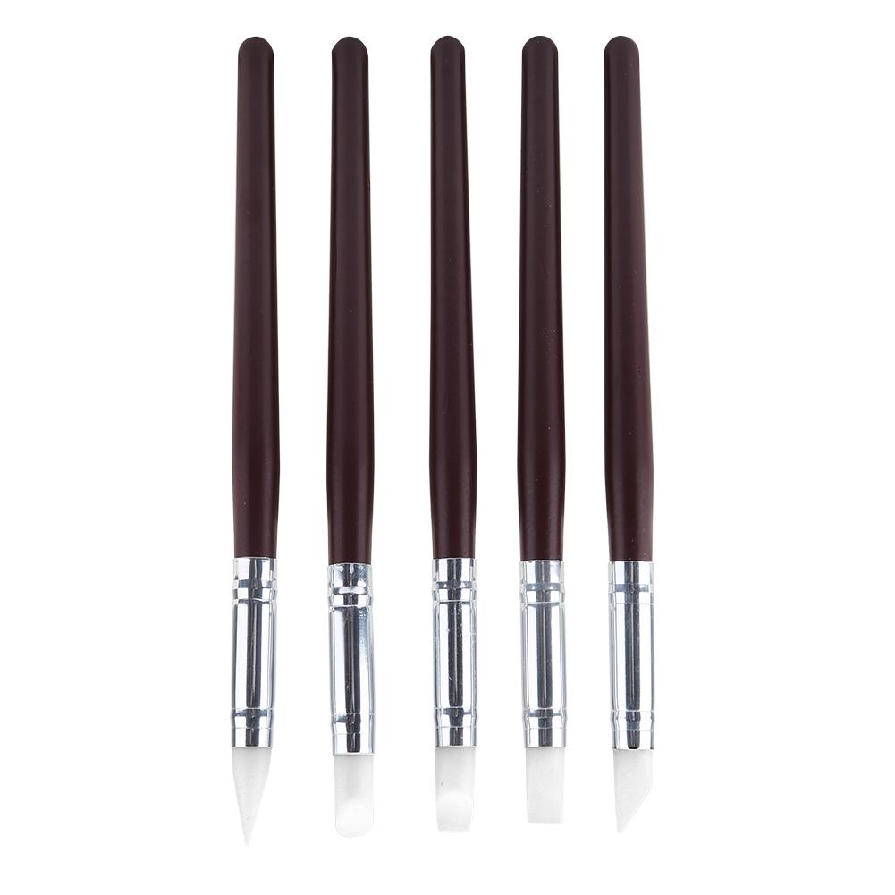 5pcs set Silicone Carving Art Pen Pottery Sculpture Clay Shaping Watercolor Painting DIY Tools