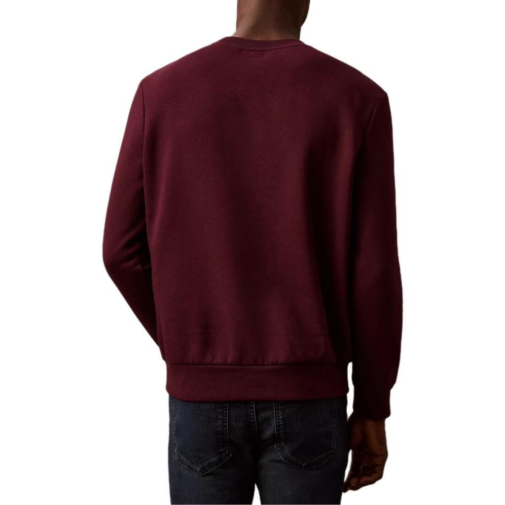Calvin Klein Soft Comfortable Crew Neck Letter Print Long Sleeve Sweatshirt Men Sweatshirt Burgundy 40EM914-501