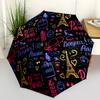 1PC Eiffel Tower Folding Umbrella Fashion Auto-Open Design 8 Iron Ribs Plastic Handle Foldable Sunshade Perfect Christmas Gifts
