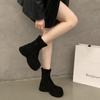 Popular Non-slip Short Boots Women's 2025 Autumn New Temperament French High-heeled Thick-soled Fashion Boots Autumn Thin Boots