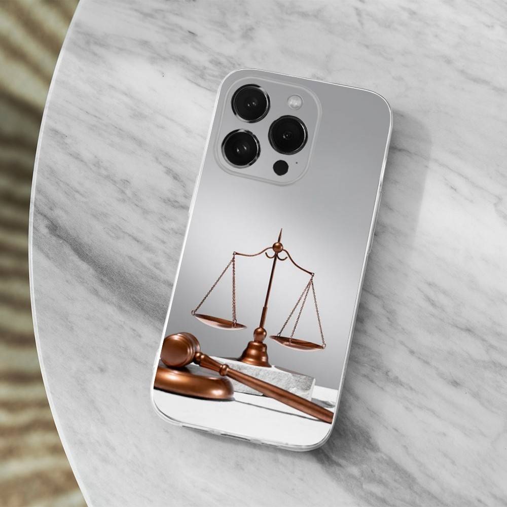 Law Lawyer Judge Justice Phone Case For iPhone 16,15,14,13,12,11 Pro,Max,Plus,X,XS,XR,SE,Mini Transparent Soft Cover