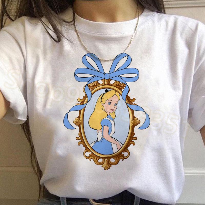 

Trendy Casual Alice in Wonderland Topper Hat Rabbit Pattern Printed Short Sleeve Round Neck TShirt for Unisex 2025 New S