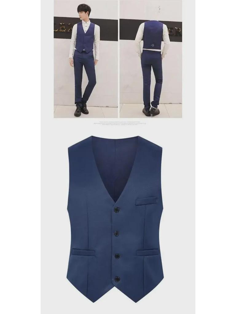 Gilet de costume pour homme coupe slim style coréen - Nouveau design sans repassage