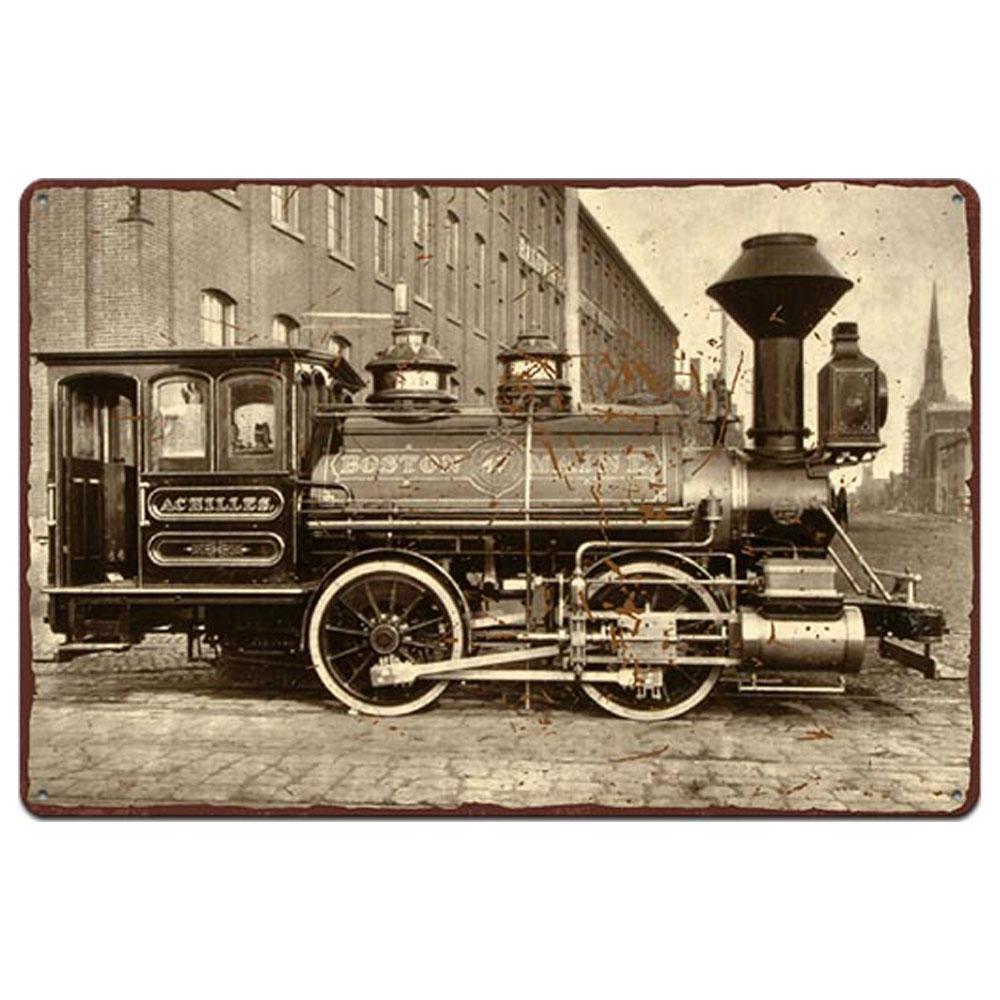 Poster Metal Tren Placă Vintage Semne de tablă Poster de perete Poster Placă retro Bar Pub Club Decor Home Decor Autocolante Poster