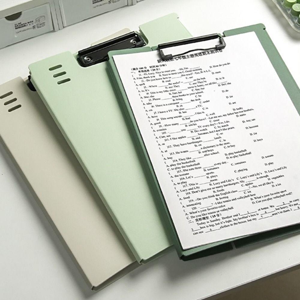 Dual-use Verhical Plate Clamp Multifunction Writing Pad Test Paper Storage Organizer Stationery
