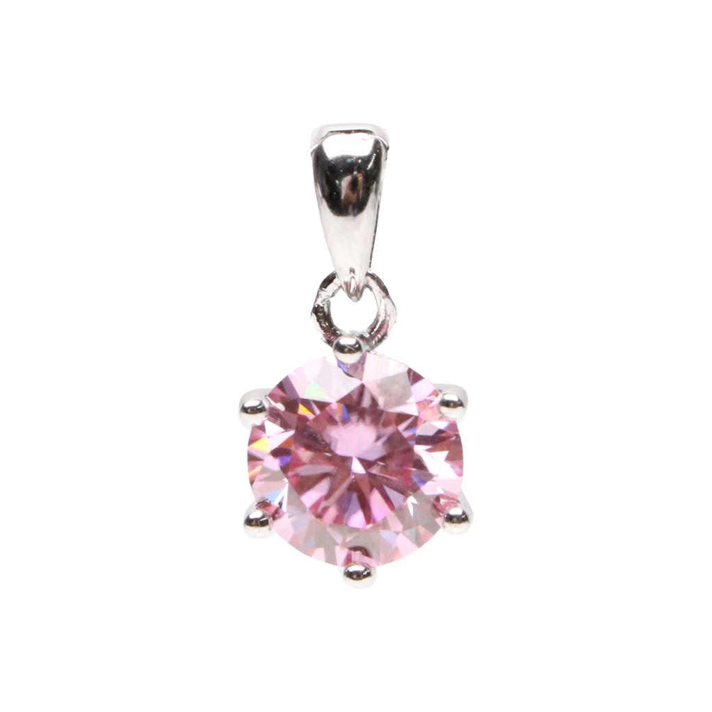 Bien Vetu Pink Moissanite Pendant 3 Carat Simple Prong