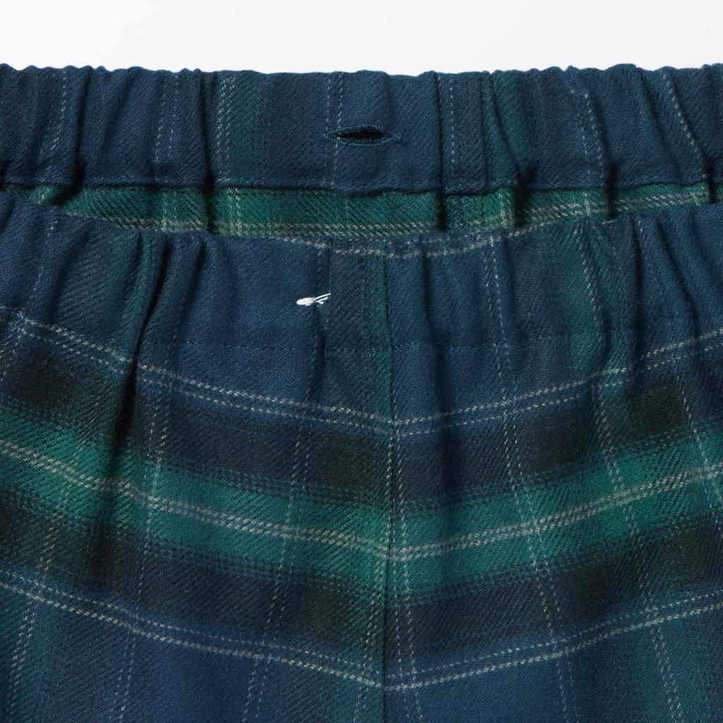 MUJI Seamless Flannel Long Sleeve Dark Green Size Size Small Women's Pajamas, Check, FD1LYA5A, Women's