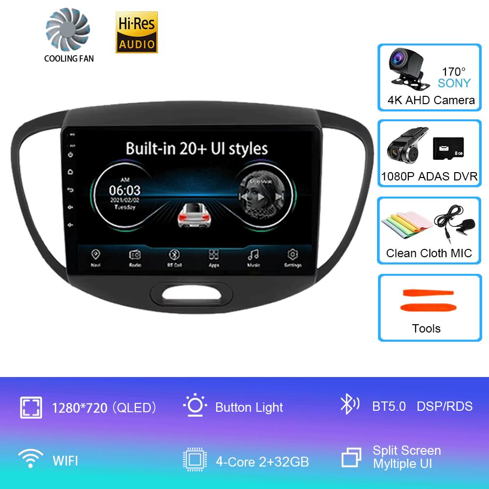 For Hyundai Grand i10 2008-2012 2 din Android Auto Radio Carplay Car Multimedia Player GPS autoradio Bluetooth Android 14 Auto
