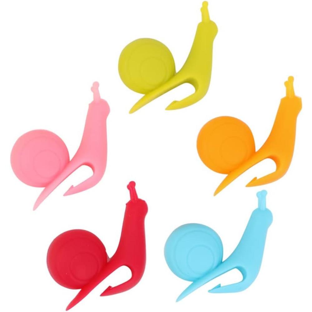 

5pcsCute Snail Shaped Silicone Tea Bag Charms,Candy Colored Tea Cup Identification Markers,Perfect for Home Parties and Offices