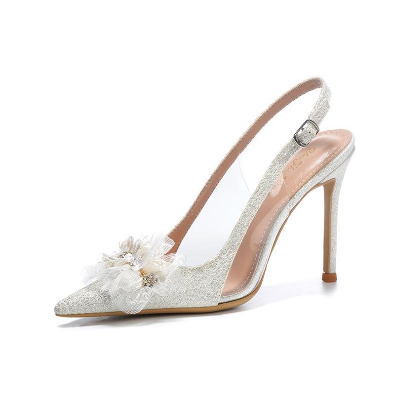 All Match Elegant 6cm 8cm 10cm Spitzschuh Slingback Stilettos Sandalen 2025 Sommer Damen Hochzeitsschuhe Hohe Absätze Model Party