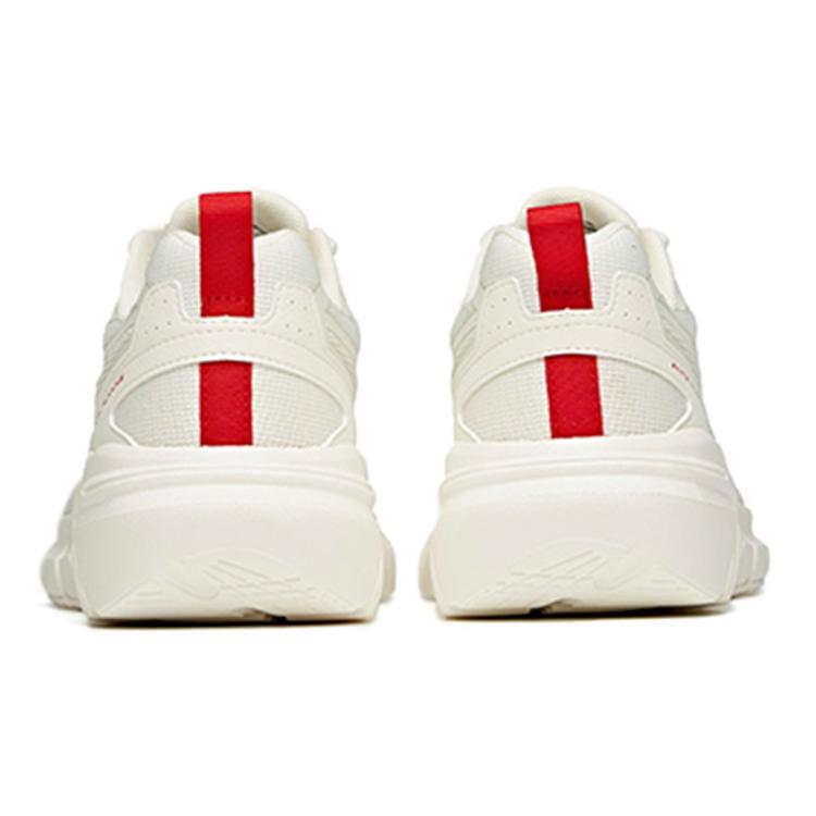 New Anta Running Collection Cushioning Anti Slip Wear Resistant Breathability Low Top Running Shoes Men's White Red 912125512-1